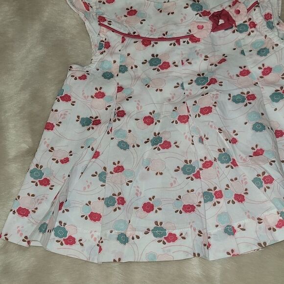 JANIE AND JACK WHITE POPPY PRINT SUMMER TOP, SIZE 12-18 MONTHS - Picture 3 of 9